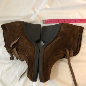 Donna Karan wedge suede booties
